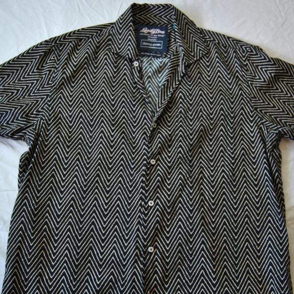 Lansky Bros Shirt Large Black Jungle Room Elvis Presley David Smith - Picture 3 of 8
